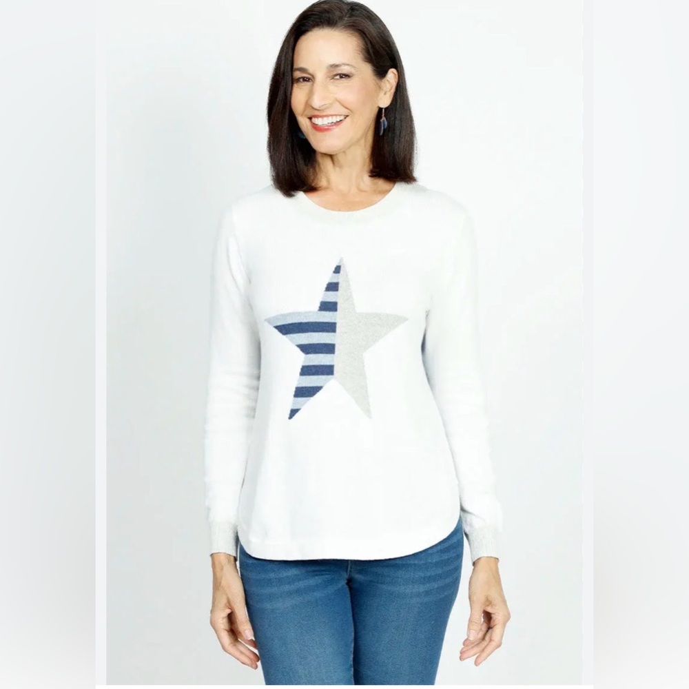 ZAKET & PLOVER STRIPEY STARDOM SWEATER Cotton/Cashmere Sweater XS
